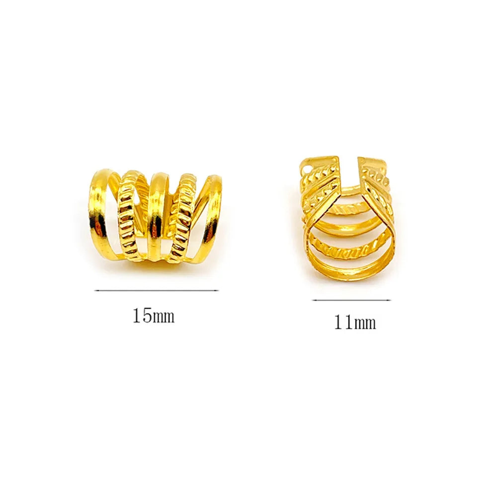 Haar ringen, goudkleurig 10 stuks