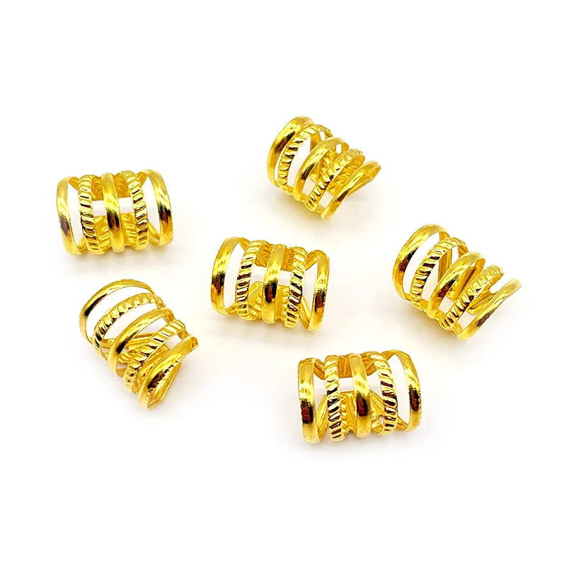 Haar ringen, goudkleurig 10 stuks