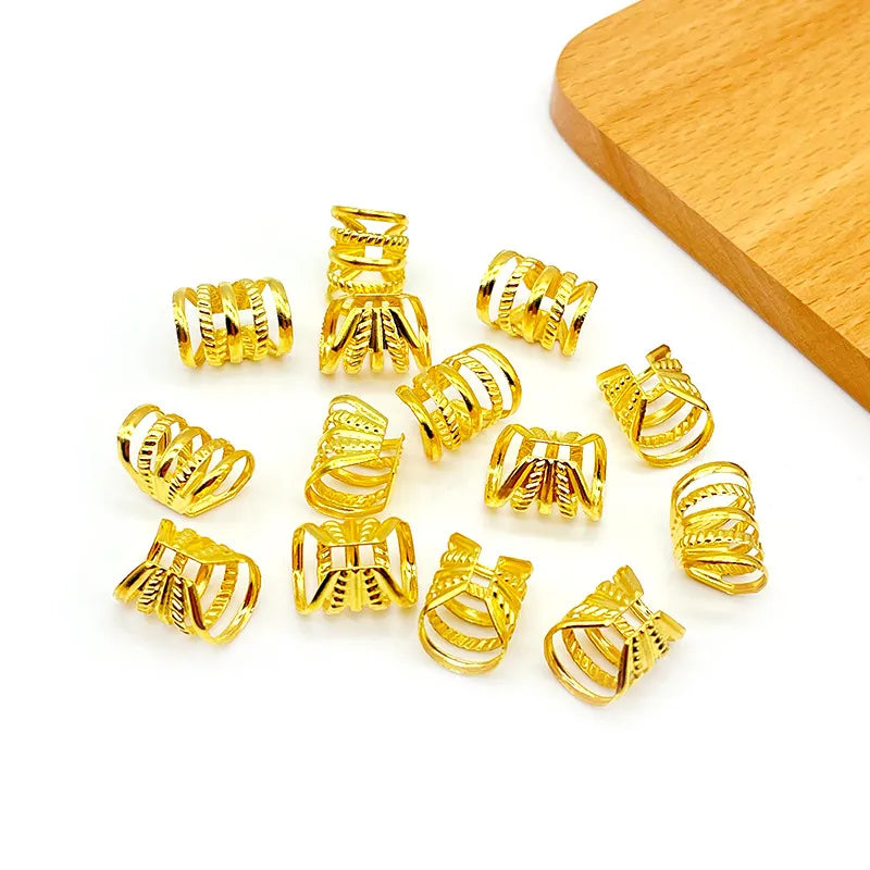 Haar ringen, goudkleurig 10 stuks