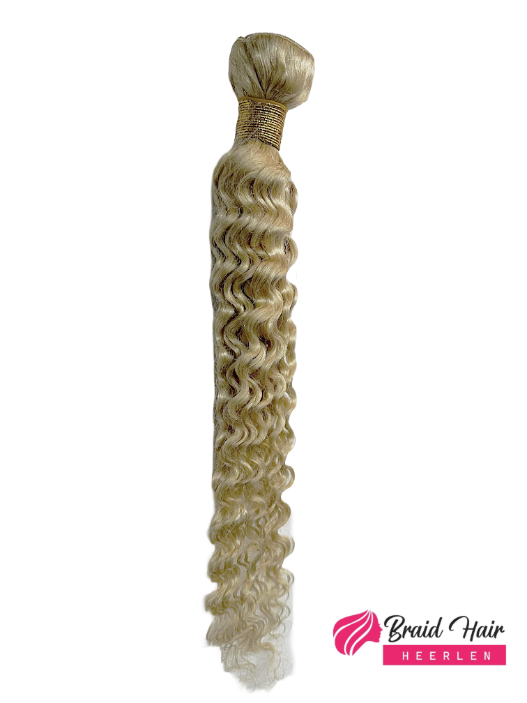 Weave van echt mensenhaar blond krul
