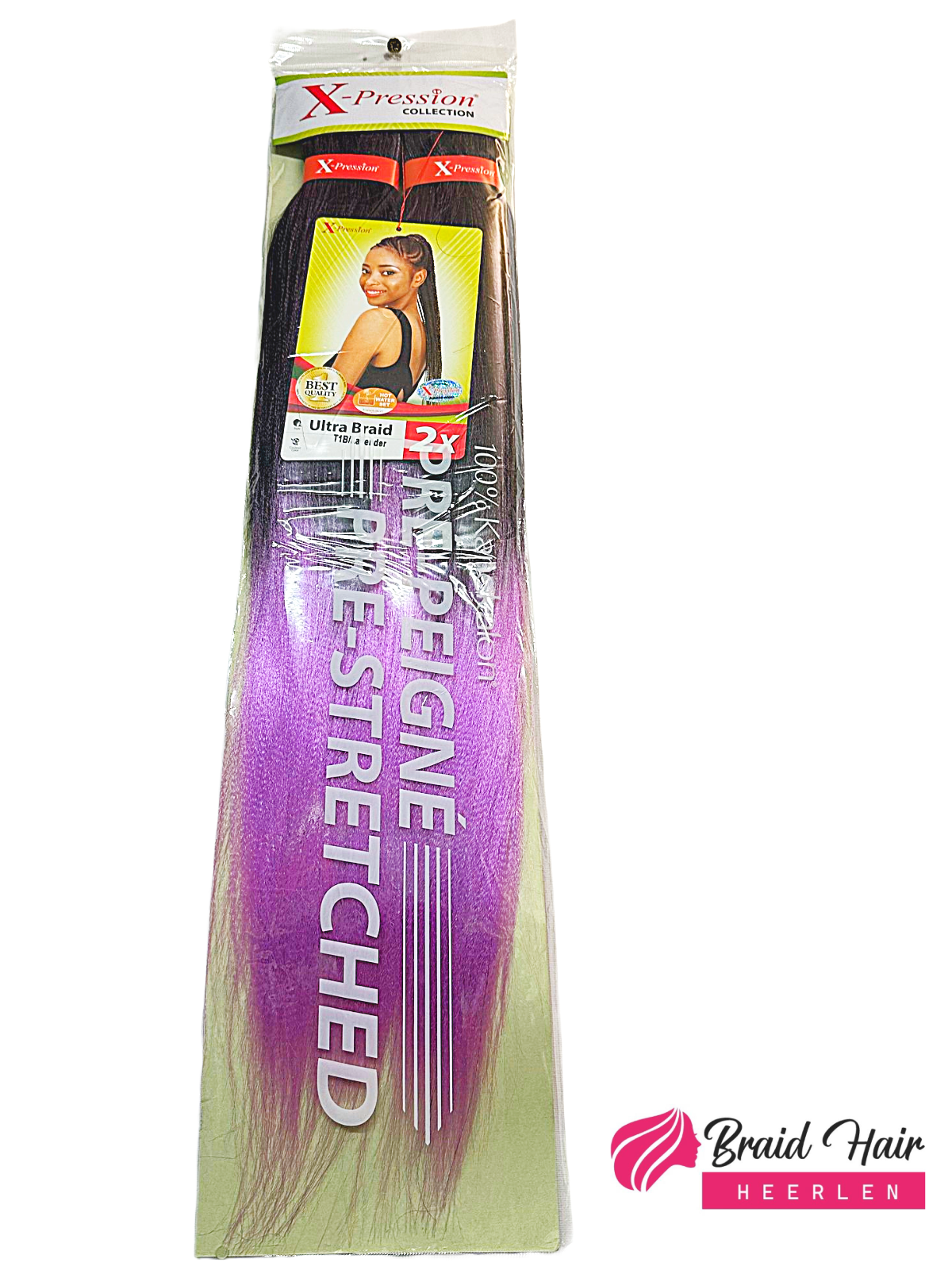 X-pression 2X Pre-Stretched Braid 46'' T1B/Lavender