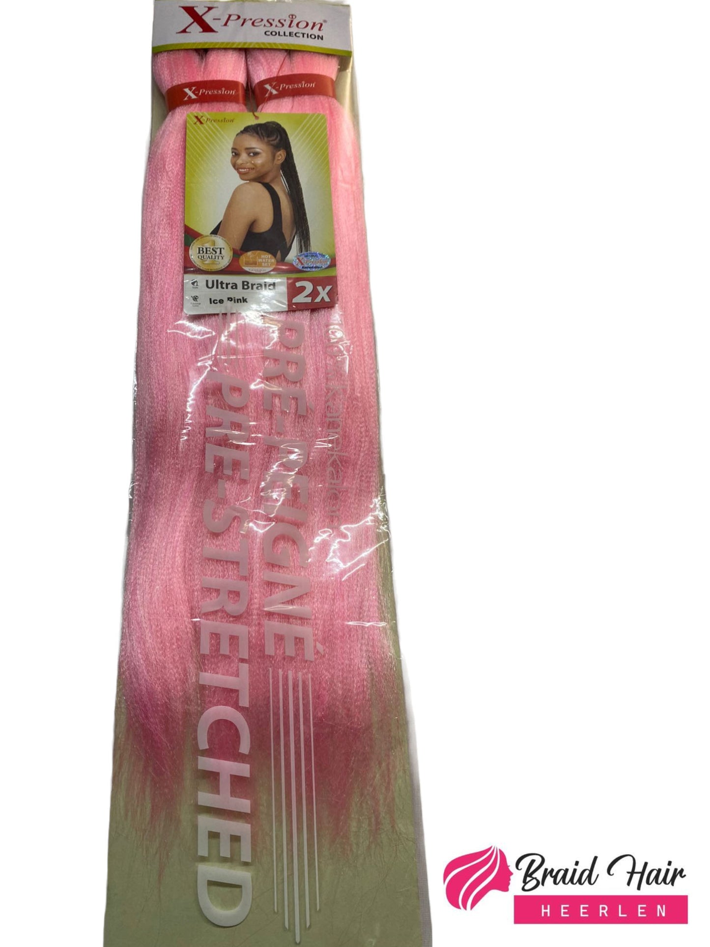 X-pression 2X Pre-Stretched Braid 46' Ice pink