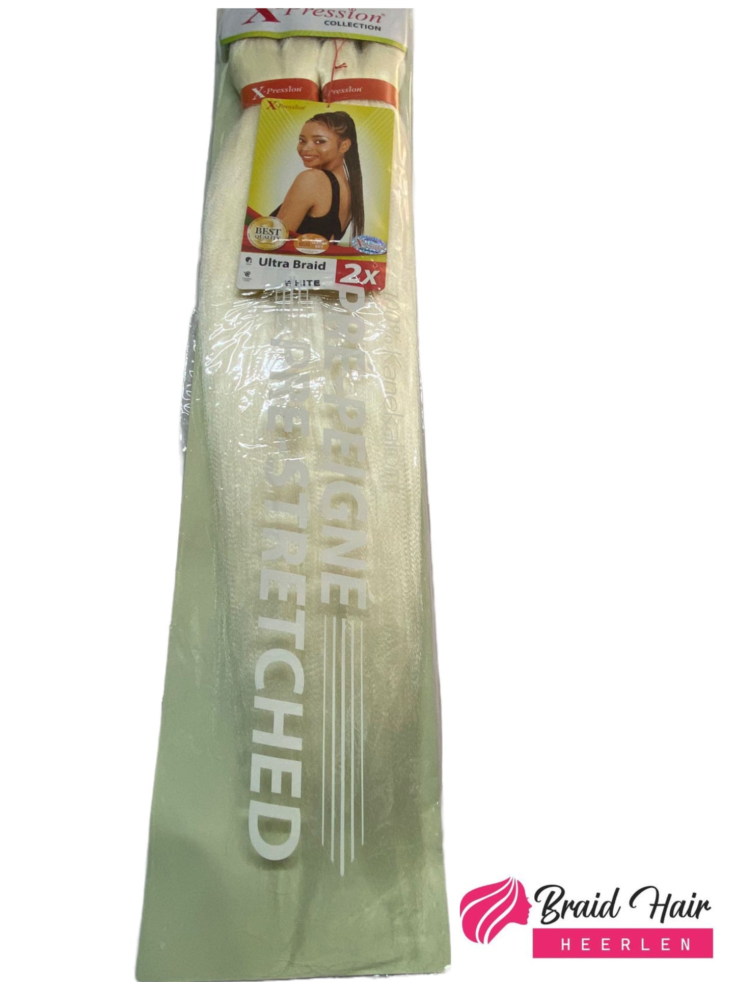 X-pression 2X Pre-Stretched Braid 46'' White