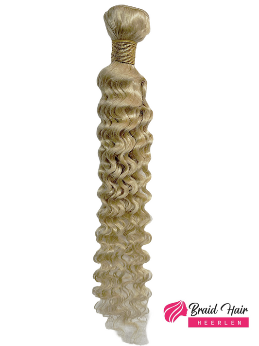 Weave van echt mensenhaar blond krul
