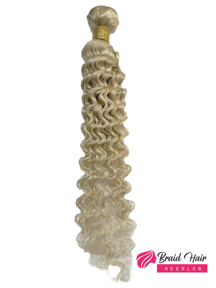 Weave van echt mensenhaar blond krul