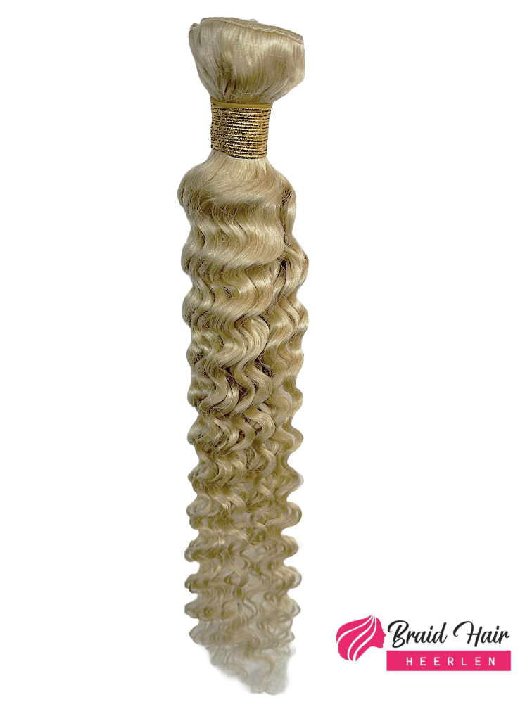 Weave van echt mensenhaar blond krul