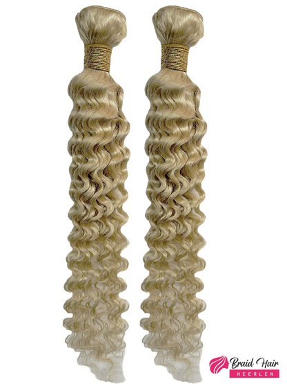 Weave van echt mensenhaar blond krul