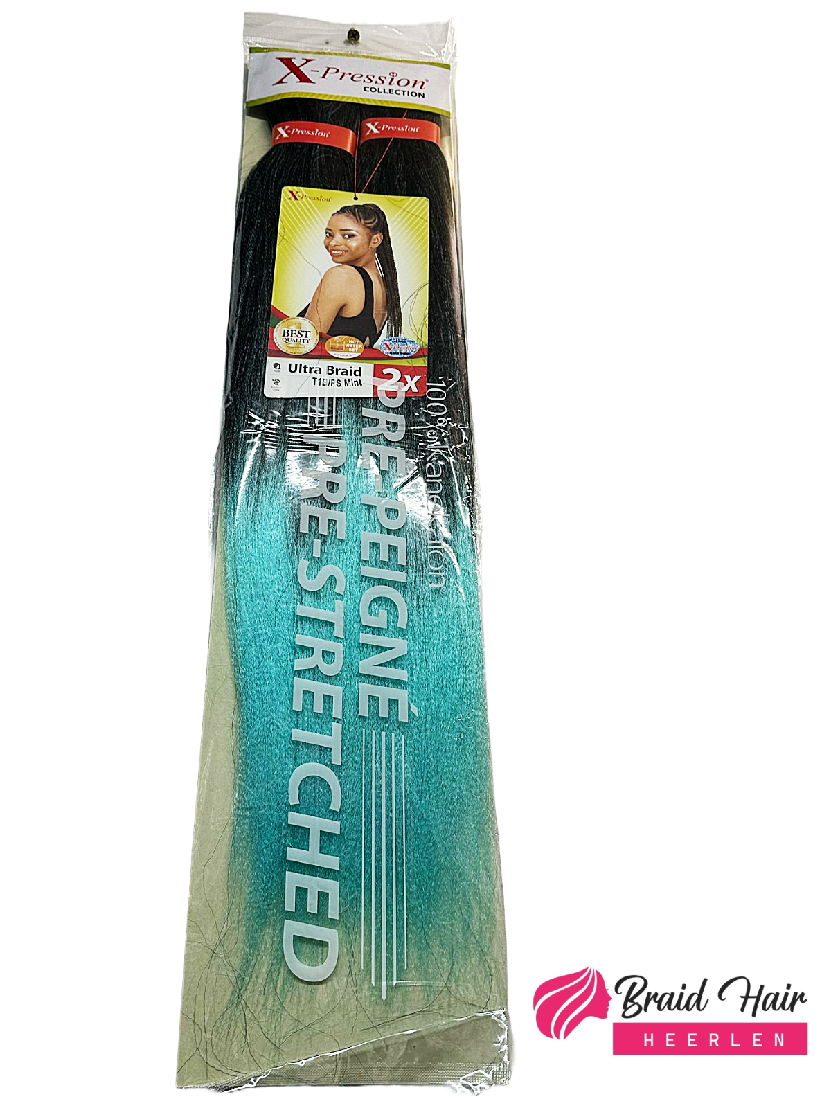X-pression 2X Pre-Stretched Braid 46'' T1B/Mint